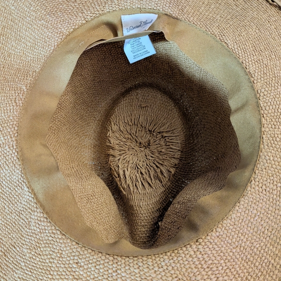 Tan Straw Hat with White Band - Picture 3 of 3